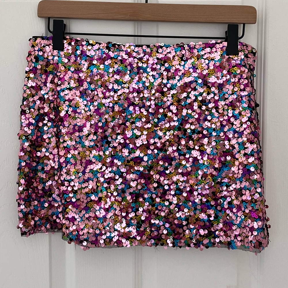Urban Outfitters Pink Sequin Mini Skirt
